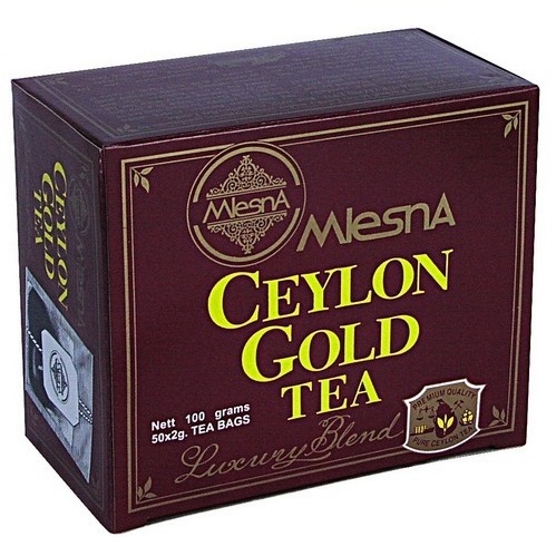 Чай чорний Mlesna Ceylon Gold Black Tea (Цейлонське Золото), цейлонський, пакетований, 50 x 2 г, 100 г