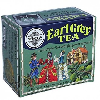 Чай чорний Mlesna Earl Grey Black Tea (Ерл Грей), цейлонський, пакетований, 50 х 2 г, 100 г