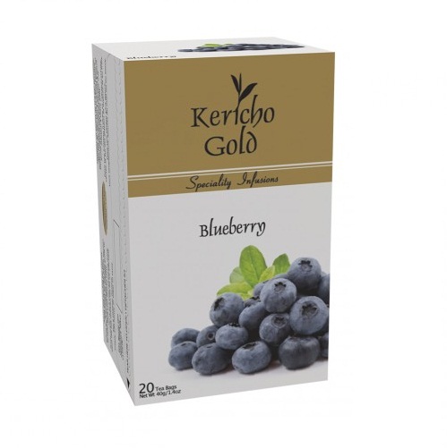 Чай Kericho Gold Blueberry Черника, кенийский, пакетированный, 20 х 2 г