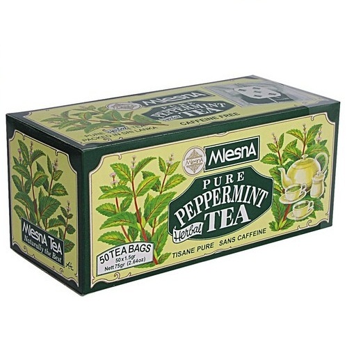 Чай Mlesna Pure Peppermint Herbal Tea (Перечная мята), травяной чай, 50 x 1,5 г, 75 г