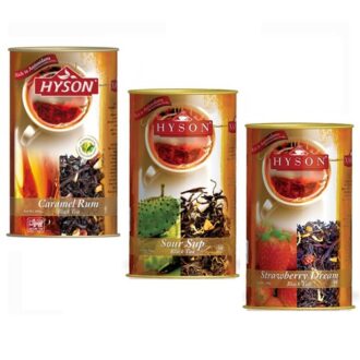 Чай чорний Hyson Dreams Collection Black Tea OPA (Карамель Ром, Саусеп, Полуниця) цейлонський, 3 x 100 г, 300 г