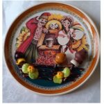 Декоративная тарелка “Криниця”, глина, ручная роспись, ручная лепка