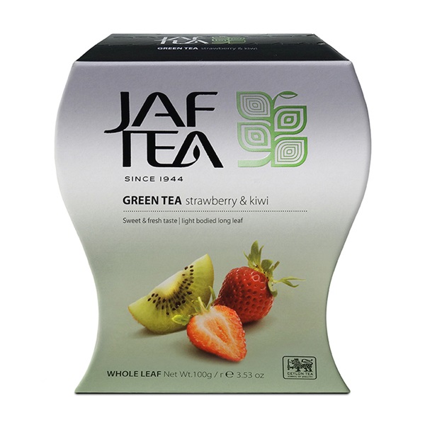 Чай JAF Strawberry Kiwi Green Tea Клубника и киви, цейлонский, 100 г