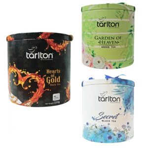Чай чорний, зелений Tarlton Collection Tea (Золоті серця, Секрет, Райський сад), цейлонський, 3x100 г, 300 г