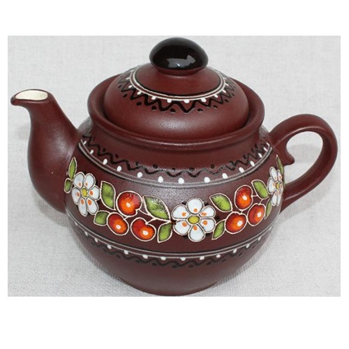 Керамический чайник Вишенька, емкость, ручная роспись, 500 мл