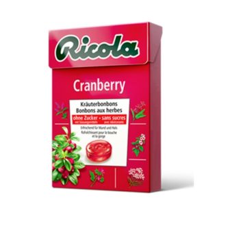 Леденцы Ricola Cranberry Клюква, швейцарские, без сахара, 50 г