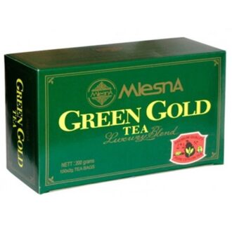 Чай зелений Mlesna Gold Green Tea (Зелене золото), цейлонський, пакетований, 100 х 2 г, 200 г