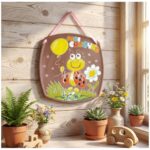 Декоративна керамічна тарілка "Сонечко", ручний розпис