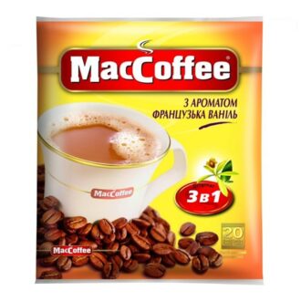 Кава MacCoffee розчинний напій French Vanilla (Французька ваніль) 3 в 1, в пакетиках, 20x18 г, 360 г, Україна