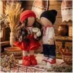 Весільні ляльки-валентинки авторські текстильні ляльки