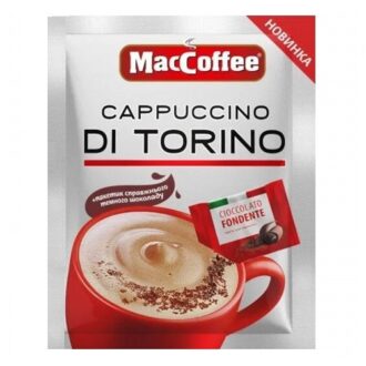 Кава MacCoffee розчинний напій Cappuccino di Torino (Капучіно з шоколадом), в пакетиках, 10x25 г
