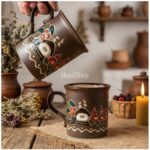 Керамічна чайна чашка "Українська", ручний розпис