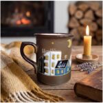 Керамічна чайна чашка "Місто", ручний розпис