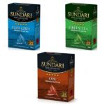 Чай зелений, чорний Sundari Collection Black Green Tea (Ерл Грей, Ганпаудер, Крупнолистовий), цейлонський, 2×100г+250г, 450г