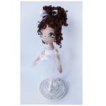 Лялька на підставці "Балерина в білосніжному образі", текстиль, 22см, Україна