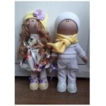 Авторські ляльки "Валентинки", ручна робота, текстиль, 37 см, Україна