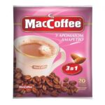 Кава MacCoffee розчинний напій Amaretto (Амаретто) 3 в 1, в пакетиках, 20x18 г, 360 г, Україна